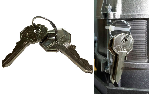 Ключи для разблокировки привода Ключи для разблокировки привода